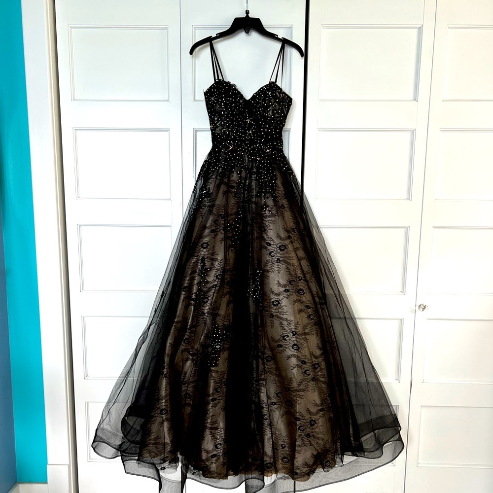 Mon Cheri Black Prom Dress
